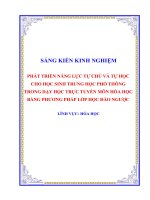 SKKN phát triển năng lực tự chủ và tự học cho học sinh THPT trong dạy học trực tuyến môn hóa học bằng phương pháp lớp học đảo ngược 