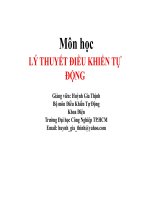 Môn học LÝ THUYẾT ĐIỀU KHIỂN TỰ ĐỘNG