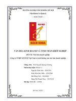 Tiểu luận môn Văn hóa kinh doanh và tinh thần khởi nghiệp: Văn hóa doanh nghiệp Công ty TNHH Nestlé Việt Nam và ảnh hưởng của văn hóa doanh nghiệp