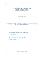 SKKN ỨNG DỤNG CNTT GIÁO DỤC KỸ NĂNG SỐNG CHO TRẺ MẦM NON TRONG THỜI GIAN NGHỈ DỊCH