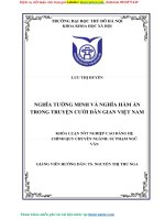 NGHĨA TƯỜNG MINH VÀ NGHĨA HÀM ẨN TRONG TRUYỆN CƯỜI DÂN GIAN VIỆT NAM KHĨA LUẬN TỐT NGHIỆP
