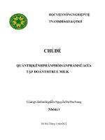 chủ đề QUẢN TRỊ KÊNH PHÂN PHỐI sản PHẨM sữa của tập đoàn TH TRUE MILK 