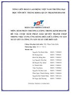 CUỘC đàm PHÁN GIẢI QUYẾT TRANH CHẤP TRONG VIỆC CUNG ỨNG HÀNG hóa GIỮA CÔNG TY sản XUẤT gỗ và CÔNG TY sản XUẤT CHẾ BIẾN gỗ 