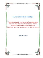 SKKN một số giải pháp tạo hứng thú cho học sinh khi dạy học trực tuyến đọc hiểu văn bản người lái đò sông đà (nguyễn tuân) ở trường THPT nguyễn trường tộ   hưng nguyên 