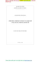 phương trình vi phân và một số ứng dụng trong kinh tế
