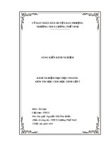 SÁNG KIẾN KINH NGHIỆM KINH NGHIỆM DẠY HỌC ONLINE  MÔN TIN HỌC CHO HỌC SINH LỚP 7