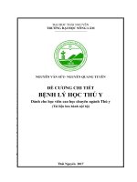 ĐỀ CƯƠNG CHI TIẾT BỆNH LÝ HỌC THÚ Y