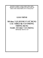Giáo trình vận hành và sử dụng các thiết bị văn phòng thông dụng (nghề tin học văn phòng   trung cấp) 