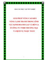 Báo cáo thực tập nâng cao khả năng cạnh tranh gaz và bếp ga ở CTY ngọc toản 