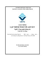 Giáo trình lập trình web với asp net (nghề công nghệ thông tin   trình độ cao đẳng) 