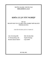 Khóa luận thu hút FDI vào các khu công nghiệp trên địa bàn tỉnh hải dương 