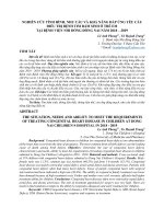 NGHIÊN CỨU TÌNH HÌNH, NHU CẦU VÀ KHẢ NĂNG ĐÁP ỨNG YÊU CẦU ĐIỀU TRỊ BỆNH TIM BẨM SINH Ở TRẺ EM TẠI BỆNH VIỆN NHI ĐỒNG ĐỒNG NAI NĂM 2018 – 2019