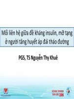 Mối liên hệ giữa đề kháng insulin, mỡ tạng ở người tăng huyết áp đái tháo đường