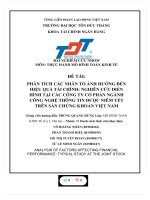 PHÂN TÍCH các NHÂN tố ẢNH HƯỞNG đến HIỆU QUẢ tài CHÍNH NGHIÊN cứu điển HÌNH tại các CÔNG TY cổ PHẦN NGÀNH CÔNG NGHỆ THÔNG TIN được NIÊM yết TRÊN sàn CHỨNG KHOÁN 