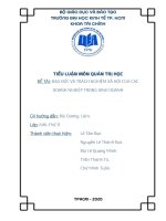 Tiểu luận môn Quản trị học: Đạo đức và trách nhiệm xã hội của các doanh nghiệp trong kinh doanh