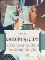 KINH tế CHÍNH TRỊ mác lê NIN PHÂN TÍCH nội DUNG QUY LUẬT CẠNH TRANH PHÂN TÍCH tác ĐỘNG QUY LUẬT CẠNH TRANH 