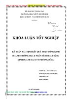 kế toán xác định kết quả hoạt động kinh doanh thương mại và phân tích haotj động kinh doanh tại công ty phương đông