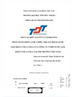 PHÂN TÍCH CHIẾN lược CHIÊU THỊ sản PHẨM nước GIẢI KHÁT COCA COLA của CÔNG TY TNHH nước GIẢI KHÁT COCA COLA tại THỊ TRƯỜNG VIỆT NAM 