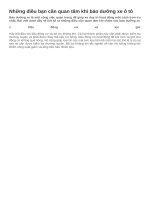 Những điều bạn cần quan tâm khi bảo dưỡng xe ô tô 