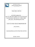 Luận văn Thạc sĩ Quản trị kinh doanh: Giải pháp marketing cho vay tiêu dùng không có tài sản bảo đảm tại Ngân hàng TMCP Đầu tư và Phát triển Việt Nam – Chi nhánh Quảng Ngãi