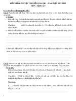 Đề cương ôn tập học kì 1 môn Vật lý lớp 9 năm 2022-2023 - Trường THCS Võ Trường Toản