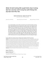 Nhân tố ảnh hưởng đến quyết định chọn trường đại học của học sinh trung học phổ thông trên địa bàn tỉnh Phú Yên