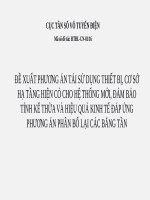 ĐỀ XUẤT PHƯƠNG án tái sử DỤNG THIẾT bị, cơ sở hạ TẦNG HIỆN có CHO hệ THỐNG mới, đảm bảo TÍNH kế THỪA và HIỆU QUẢ KINH tế 