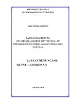 Các nhân tố ảnh hưởng đến hiệu quả mô hình hợp tác công   tư (PPP) trong đầu tư cơ sở hạ tầng giao thông vận tải ở việt nam 
