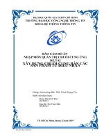 BÁO cáo đồ án NHẬP môn QUẢN TRỊ CHUỖI CUNG ỨNG đề tài xây DỰNG CHUỖI CUNG bán các sản PHẨM từ điều NHÂN 