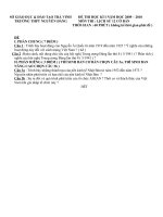 SỞ GIÁO DỤC & ĐÀO TẠO TRÀ VINH        ĐỀ THI HỌC KÌ I NĂM HỌC 2009 – 2010