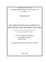 (Luận văn thạc sĩ) Hoạt động sử dụng mạng internet của học sinh trung học phổ thông nông thôn