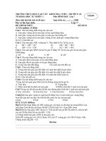 TRƯỜNG THCS TRẦN CAO VÂN   KIỂM TRA 1 TIẾT - Tiết PPCT: 62