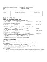 Tuần 12  TIẾT 46                 KIỂM TRA TIẾNG VIỆT – LỚP 7