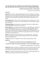 CÁC DẤU HIỆU SIÊU ÂM CA BỆNH SỐT XUẤT HUYẾT DENGUE Ở BỆNH NHÂN ĐIỀU TRỊ TẠI TRUNG TÂM Y TẾ THỊ XÃ TÂN UYÊN TỪ 01042022 ĐẾN 30092022