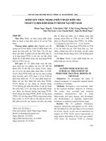 Khảo sát thực trạng phẫu thuật điều trị thoát vị bẹn bẩm sinh ở trẻ em tại Việt Nam