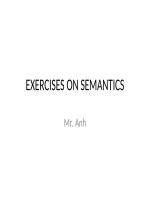 EXERCISES ON SEMANTICS