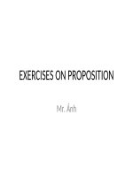 EXERCISES ON PROPOSITION