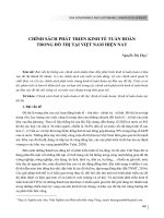 Chính sách phát triển kinh tế tuần hoàn trong đô thị tại Việt Nam hiện nay