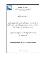 Luận văn Thạc sĩ Quản trị kinh doanh: Hoàn thiện công tác đánh giá thành tích nhân viên tại ngân hàng TMCP Công thương Việt Nam - Chi nhánh Đà Nẵng
