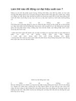 Làm thế nào để động cơ đạt hiệu suất cao  