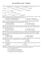 BÀI TẬP PHẦN ALCOL – PHENOL