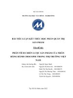 PHÂN TÍCH CHIẾN LƯỢC SẢN PHẨM CỦA NHÃN HÀNG BÁNH CHOCOPIE TRONG THỊ TRƯỜNG VIỆT NAM