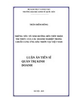 Những yếu tố ảnh hưởng đến tiếp nhận tri thức của các doanh nghiệp trong chuỗi cung ứng dầu nhờn tại việt nam (1) 