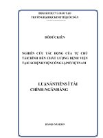 Nghiên cứu tác động của tự chủ tài chính đến chất lượng bệnh viện tại các bệnh viện công lập ở việt nam 