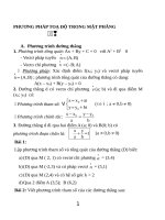 PHƯƠNG PHÁP TOẠ ĐỘ TRONG MẶT PHẲNG