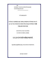 Nâng cao hiệu quả hoạt động tín dụng của các ngân hàng thương mại cổ phần trên địa bàn thành phố hà nội 