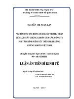 Nghiên cứu tác động của quản trị thu nhập đến lợi suất chứng khoán của các công ty phi tài chính niêm yết trên thị trường chứng khoán việt nam 