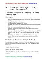 MÔ tả CÔNG VIỆC THỰC tập GIẢNG dạy tại TRUNG tâm NHẬT NGỮ 