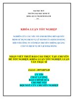 KHÓA LUẬN tốt NGHIỆP nghiên cứu các yếu tố ảnh hưởng đến quyết định sử dụng dịch vụ lữ hành của khách hàng đối với công ty cổ phần truyền thông quảng cáo v 