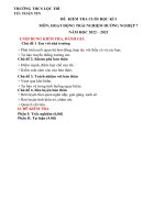 ĐỀ THI  học kì i  HDTN 7 